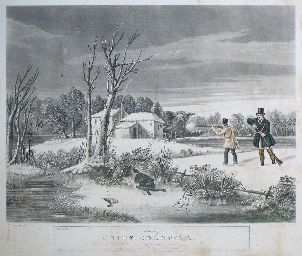 Aquatint - January Snipe Shooting - Hunt